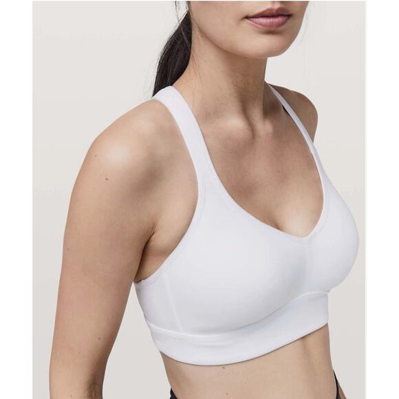 Lululemon Speed Up Bra High Support for C/D Cup White Mesh Back Racerback * 6 * - Picture 2 of 9